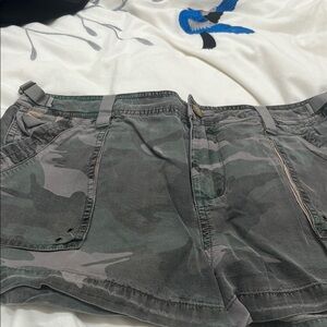 Pam & Gela Green and Gray Cargo Shorts